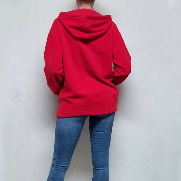 VINTAGE 90s Disney Winnie The Pooh Tigger Red Hooded Fleece Sweatshirt Medium - Picture 4 of 14